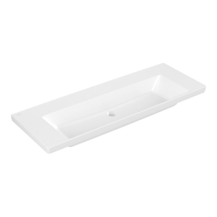 V&B Subway 3.0 Meuble-Lavabo 130x47cm, angle, sans robinetterie/débordement, blanc