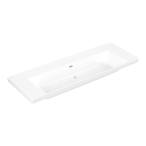 V&B Subway 3.0 Meuble-lavabo 130x47cm, rectangulaire, avec trop-plein, blanc