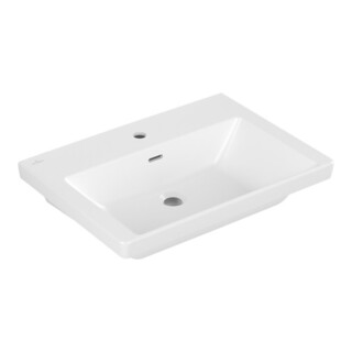 V&B Subway 3.0 Meuble-lavabo 65x47 cm, angle, avec 1 tiroir/avec siphon, blanc mat C+