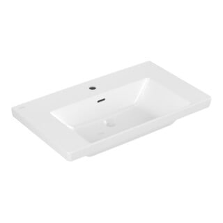 V&B Subway 3.0 Meuble-lavabo 80x47 cm, angle, avec 1 tiroir/avec trop-plein, blanc