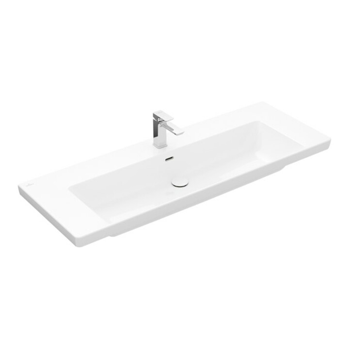 V&B Subway 3.0 Meuble-lavabo d'angle 130x47 cm, 1 tiroir, blanc