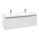 V&B Subway 3.0 Meuble sous lavabo 127,2x42,9x47,8 cm, alu brillant/gr blanc-1