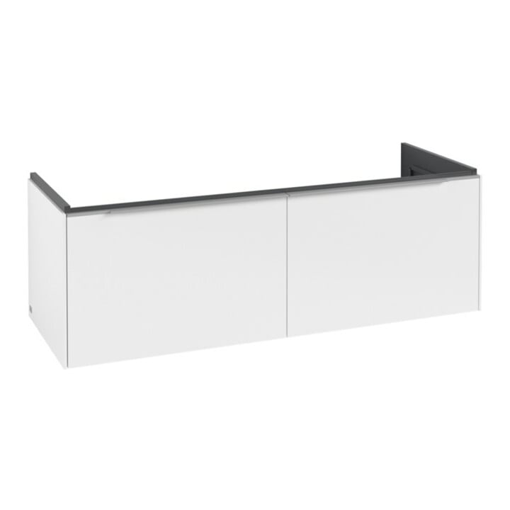 V&B Subway 3.0 Meuble sous lavabo 127,2x42,9x47,8 cm, alu brillant/gr blanc