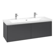 V&B Subway 3.0 Meuble sous lavabo 127,2x42,9x47,8 cm, avec LE/Gr AL brillant, graphite