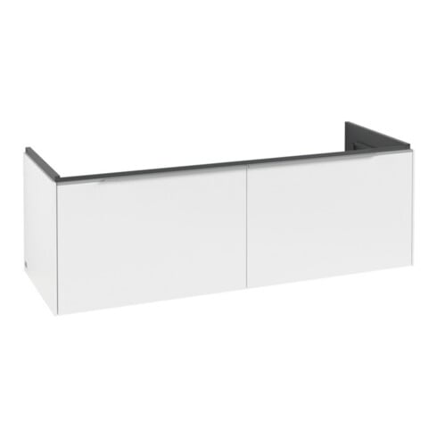 V&B Subway 3.0 Meuble sous lavabo 127,2x42,9x47,8 cm, avec LE/Gr alu brillant, P blanc