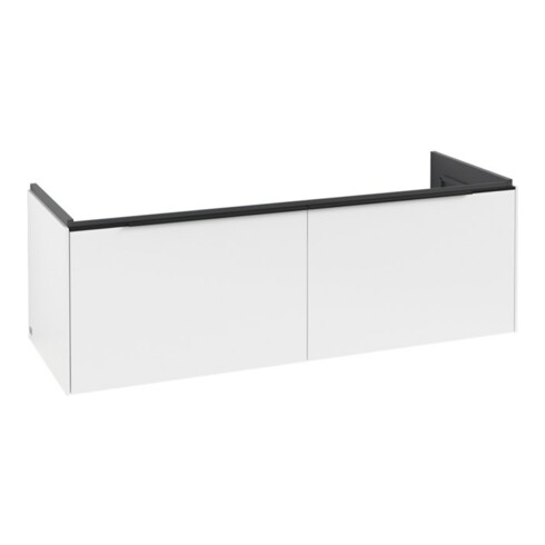 V&B Subway 3.0 Meuble sous lavabo 127,2x42,9x47,8 cm, avec LE/Gr devant bleu, P blanc