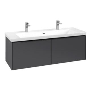 V&B Subway 3.0 Meuble sous lavabo 127,2x42,9x47,8 cm, avec LE/Gr vo b, graphite