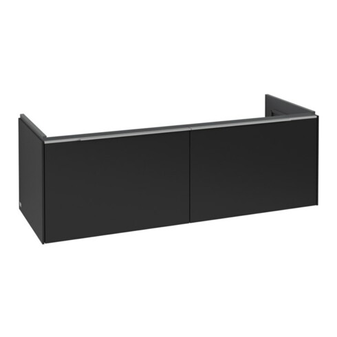 V&B Subway 3.0 Meuble sous lavabo 127,2x42,9x47,8 cm, blanc mat/aluminium brillant, face bleue