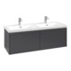 V&B Subway 3.0 Meuble sous lavabo 127,2x42,9x47,8 cm, m LE/Gr AL brillant, graphite-1