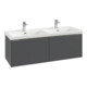 V&B Subway 3.0 Meuble sous lavabo 127,2x42,9x47,8 cm, m LE/Gr vo b, rouge vin-1
