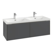 V&B Subway 3.0 Meuble sous lavabo 127,2x42,9x47,8 cm, m LE/Gr vo b, rouge vin