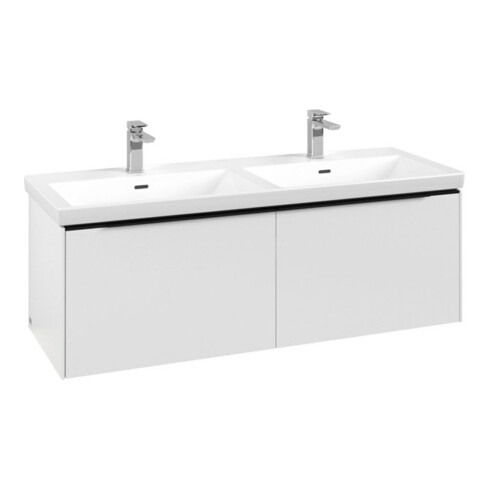 V&B Subway 3.0 Meuble sous lavabo 127,2x42,9x47,8 cm, m LE/Gr vo bleu, P blanc