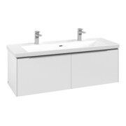 V&B Subway 3.0 Meuble sous lavabo 127,2x42,9x47,8cm, alu brillant, blanc mat