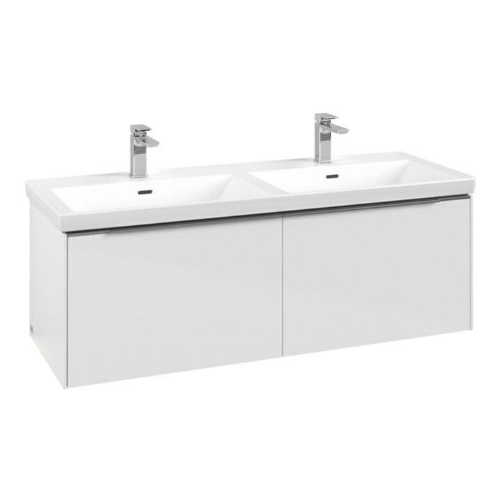 V&B Subway 3.0 Meuble sous lavabo 127,2x42,9x47,8cm, avec LE/Gr AL g, blanc Bri