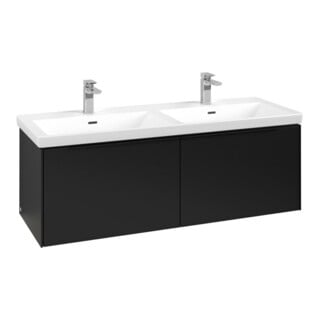 V&B Subway 3.0 Meuble sous lavabo 127,2x42,9x47,8cm, avec LE/Gr devant blanc, devant bleu