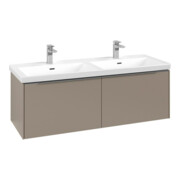 V&B Subway 3.0 Meuble sous lavabo 127,2x42,9x47,8cm, avec LED/Gr Alu brillant, Taupe