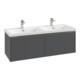 V&B Subway 3.0 Meuble sous lavabo 127,2x42,9x47,8cm, o LE/Gr mon., rouge vin-1
