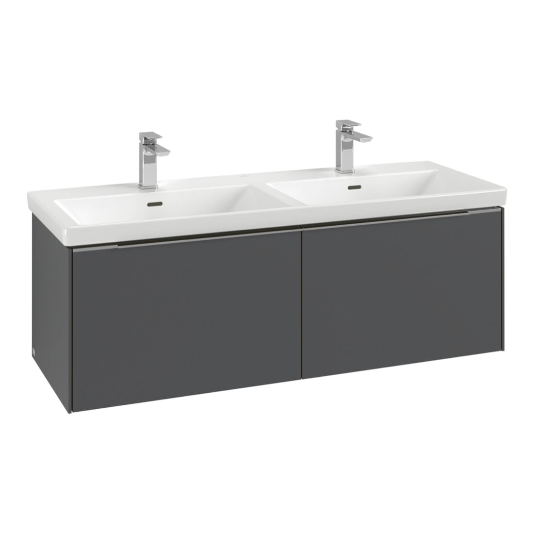 V&B Subway 3.0 Meuble sous lavabo 127,2x42,9x47,8cm, o LE/Gr mon., rouge vin