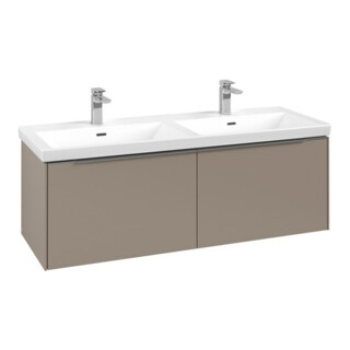 V&B Subway 3.0 Meuble sous lavabo 127,2x42,9x47,8cm, sans LED/aluminium brillant, Taupe