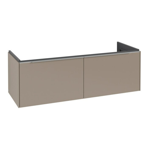 V&B Subway 3.0 Meuble sous lavabo 127,2x42,9x47,8cm, sans LED/aluminium brillant, Taupe