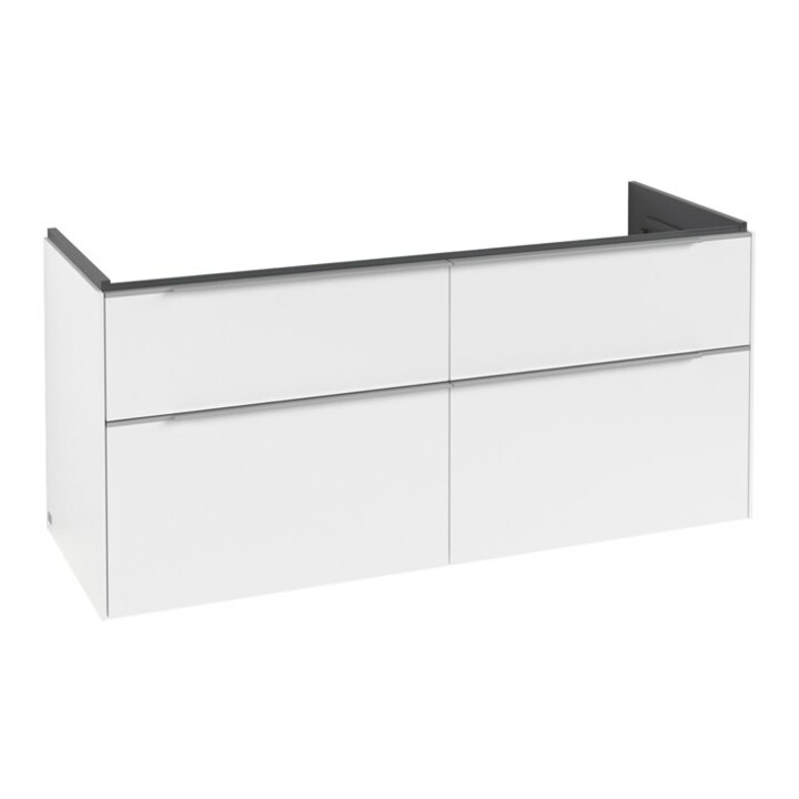 V&B Subway 3.0 Meuble sous lavabo 127,2x56,6x47,8 cm, alu brillant, blanc mat