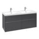 V&B Subway 3.0 Meuble sous lavabo 127,2x56,6x47,8 cm, m LE/Gr AL gl, graphite-1