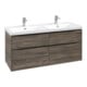 V&B Subway 3.0 Meuble sous lavabo 127,2x56,6x47,8 cm, m LE/Gr vo b, st. Oa-3