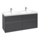 V&B Subway 3.0 Meuble sous lavabo 127,2x56,6x47,8 cm, o LE/Gr AL brillant, graphite-1