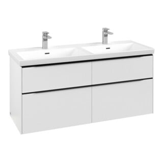 V&B Subway 3.0 Meuble sous lavabo 127,2x56,6x47,8cm, avec LE/Gr devant bleu, P blanc