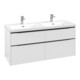 V&B Subway 3.0 Meuble sous lavabo 127,2x56,6x47,8cm, avec LE/Gr devant bleu, P blanc-1