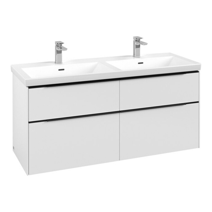 V&B Subway 3.0 Meuble sous lavabo 127,2x56,6x47,8cm, sans LE/Gr bleu, P blanc