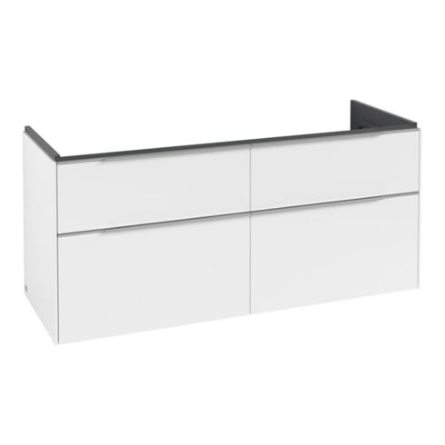 V&B Subway 3.0 Meuble sous lavabo 127,2x57,6x47,8 cm, alu brillant, blanc mat