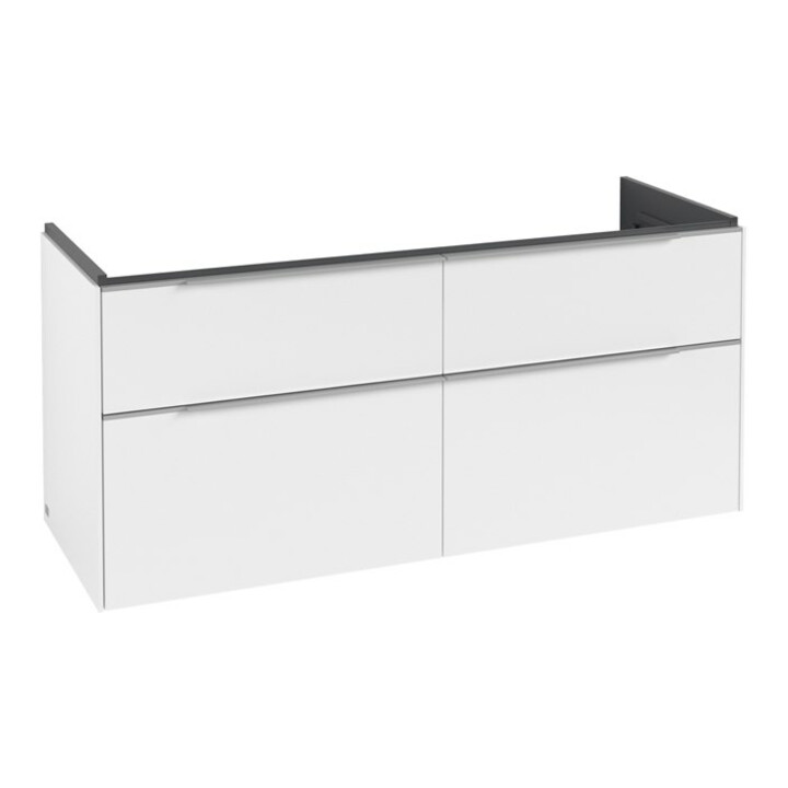 V&B Subway 3.0 Meuble sous lavabo 127,2x57,6x47,8 cm, alu brillant, blanc mat