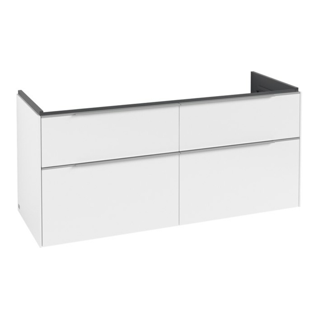 V&B Subway 3.0 Meuble sous lavabo 127,2x57,6x47,8 cm, alu brillant, blanc mat