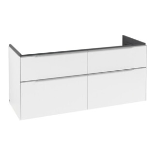 V&B Subway 3.0 Meuble sous lavabo 127,2x57,6x47,8 cm, alu brillant, blanc mat