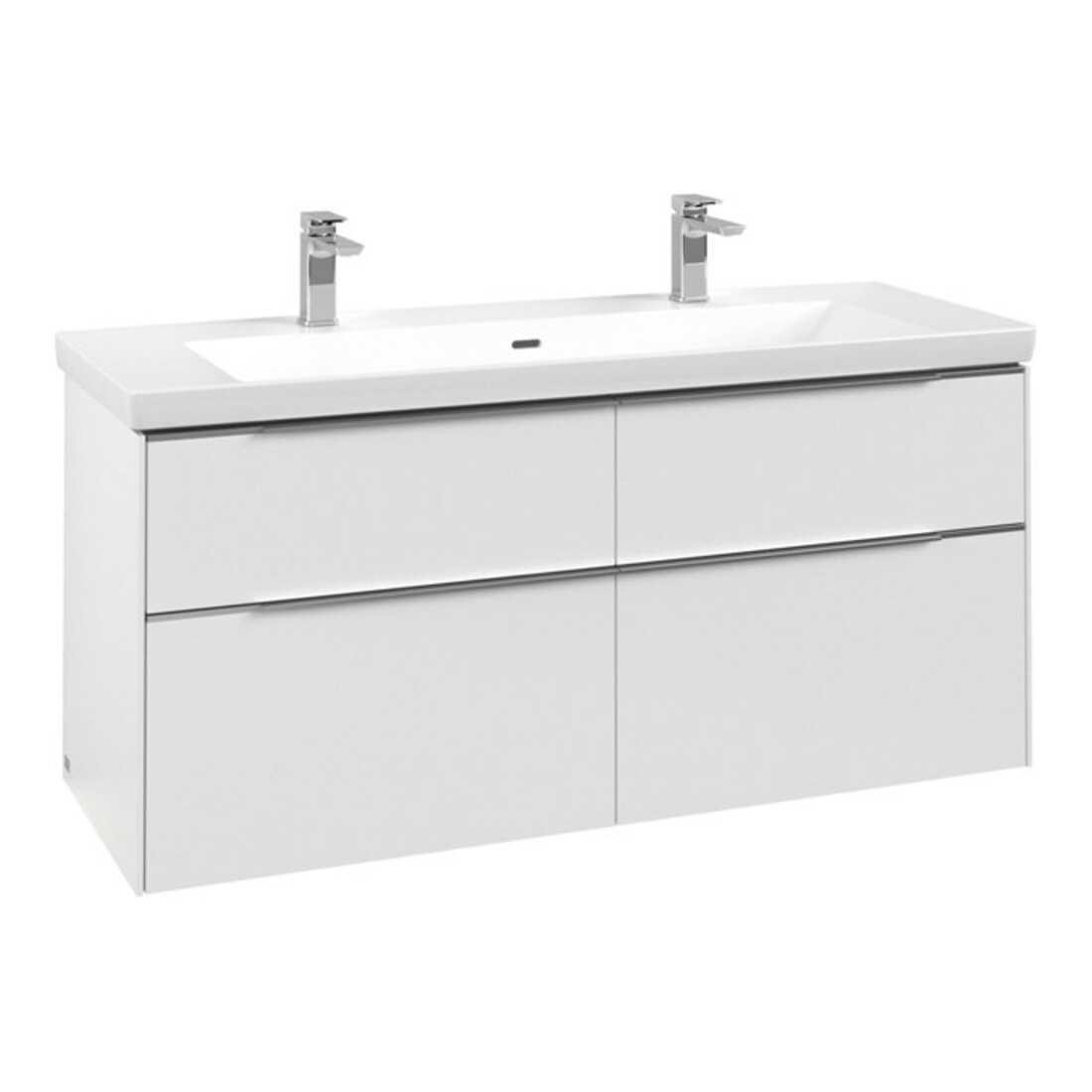 V&B Subway 3.0 Meuble sous lavabo 127,2x57,6x47,8 cm, alu brillant, blanc mat