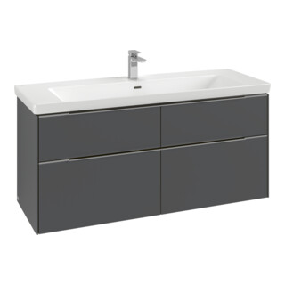 V&B Subway 3.0 Meuble sous lavabo 127,2x57,6x47,8 cm, m LE/Gr AL brillant, blanc Oa
