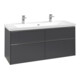 V&B Subway 3.0 Meuble sous-lavabo 127,2x57,6x47,8 cm, m LE/Gr AL brillant, graphite-3