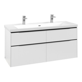V&B Subway 3.0 Meuble sous lavabo 127,2x57,6x47,8 cm, m LE/Gr bleu, P blanc
