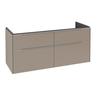 V&B Subway 3.0 Meuble sous lavabo 127,2x57,6x47,8cm, sans LED/Gr Alu brillant, Taupe