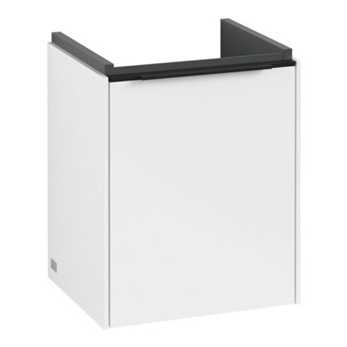 V&B Subway 3.0 Meuble sous lavabo 35,1x42,9x30,9 cm, porte coulissante/droite, blanc brillant