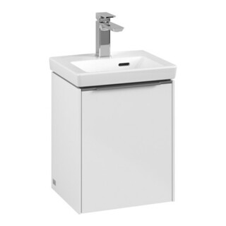 V&B Subway 3.0 Meuble sous lavabo 35,1x42,9x30,9 cm, porte coulissante/grise, brillant blanc