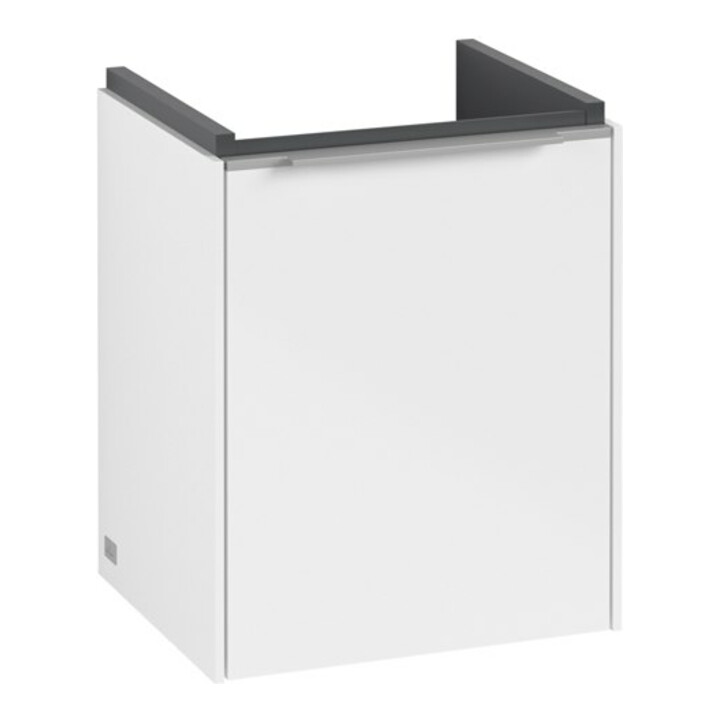 V&B Subway 3.0 Meuble sous lavabo 35,1x42,9x30,9 cm, porte coulissante/grise, brillant blanc
