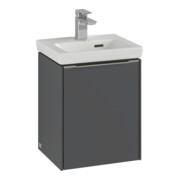 V&B Subway 3.0 Meuble sous lavabo 35,1x42,9x30,9 cm, porte gauche/grise AL brillante, bleu Oa