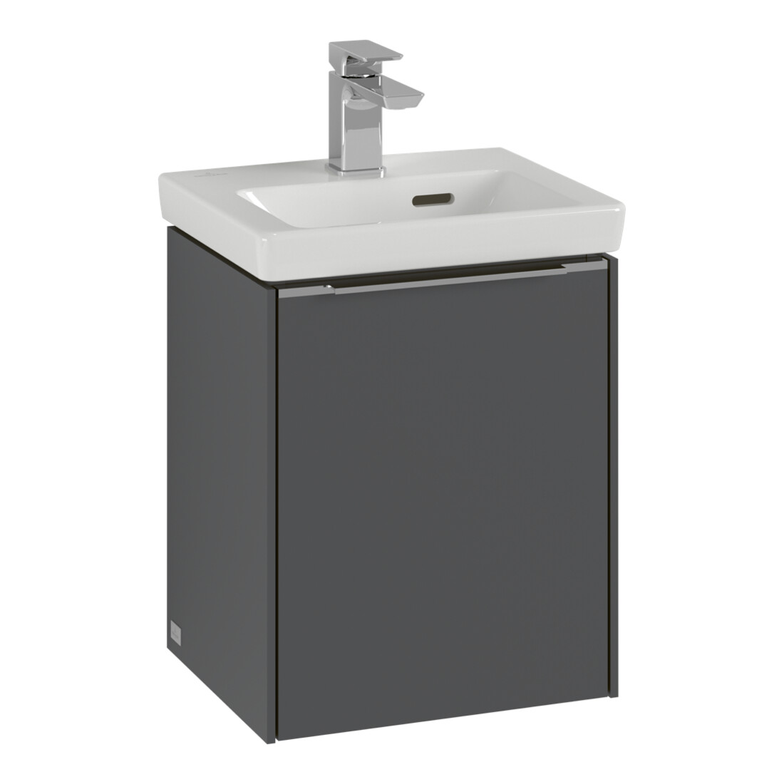 V&B Subway 3.0 Meuble sous lavabo 35,1x42,9x30,9 cm, porte gauche/grise AL brillante, bleu Oa