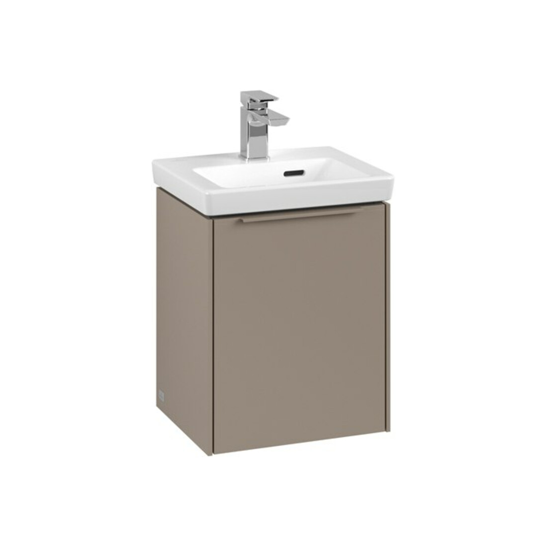 V&B Subway 3.0 Meuble sous lavabo 35,1x42,9x30,9 cm, porte gauche/grise monochrome, Taupe