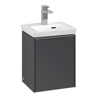 V&B Subway 3.0 Meuble sous lavabo 35,1x42,9x30,9 cm, porte R/Gr AL brillant, graphite