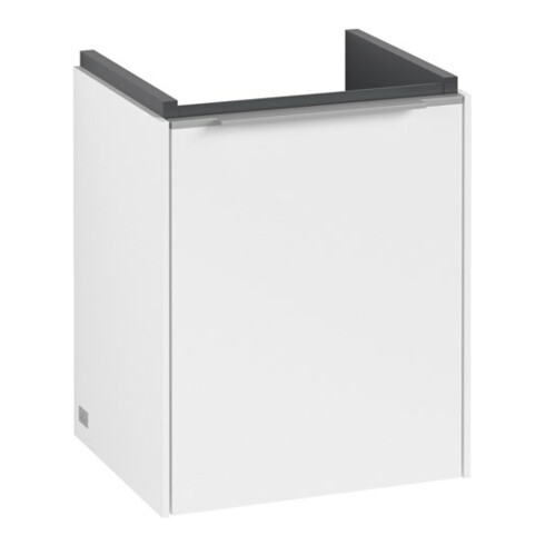 V&B Subway 3.0 Meuble sous lavabo 35,1x42,9x30,9cm, gauche/gris alu brillant, blanc mat