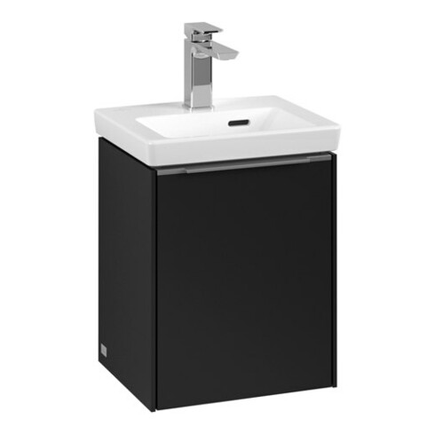 V&B Subway 3.0 Meuble sous lavabo 35,1x42,9x30,9cm, porte coulissante/Gris aluminium, face bleue