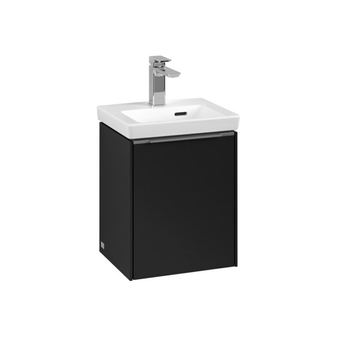 V&B Subway 3.0 Meuble sous lavabo 35,1x42,9x30,9cm, porte coulissante/Gris aluminium, face bleue